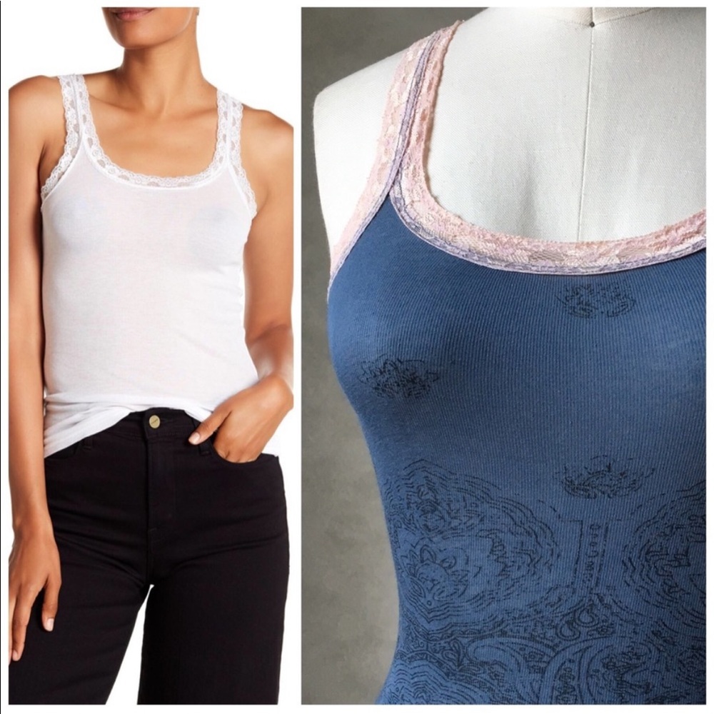 MICHAEL STARS Lace Camisole Tank Top with Mandala Print @368